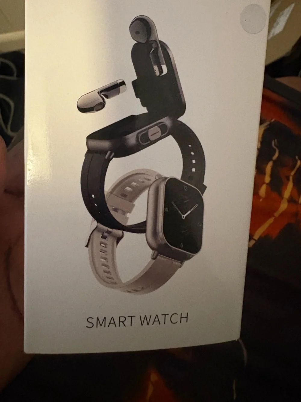 Beige Silicone Smartwatch with Square Display